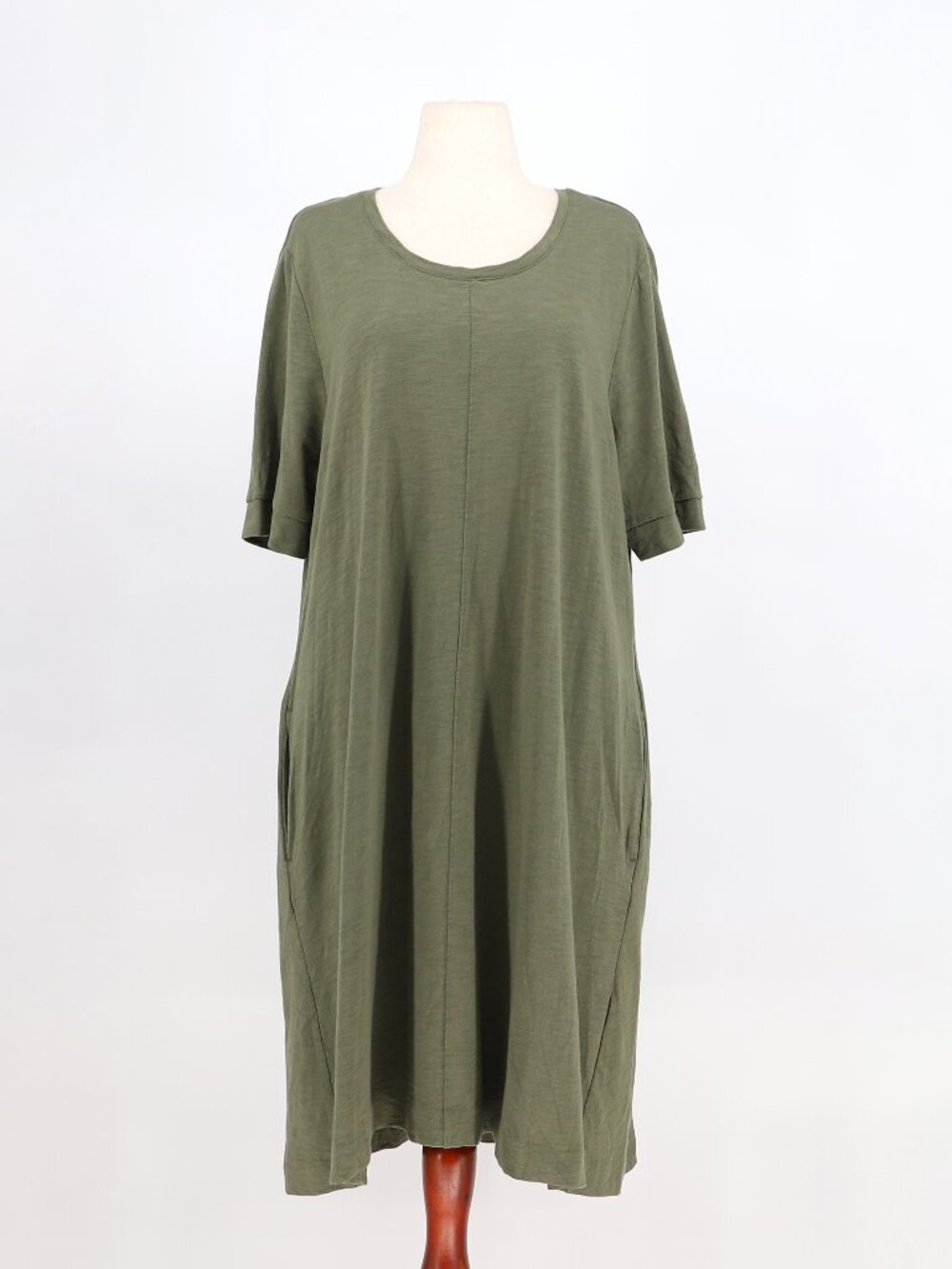 NWT CHICO'S Short Sleeve Tee Dress in Olive Size 3 (US 16/18)